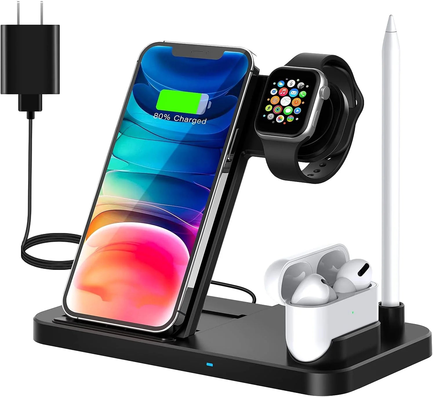 Wireless Charging Station - 4 in 1 Wireless Charger Charging Stand