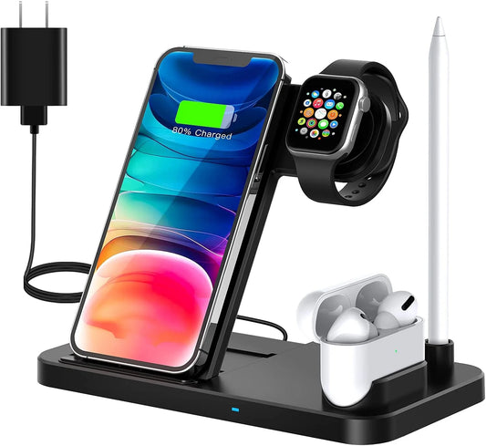 Wireless Charging Station - 4 in 1 Wireless Charger Charging Stand
