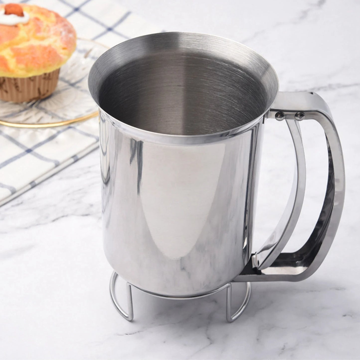 Batter Dispenser Pancake Dispenser Pancake Batter Dispenser Handheld Stainless Steel Pancake Pourer for Baking Cupcakes Muffins